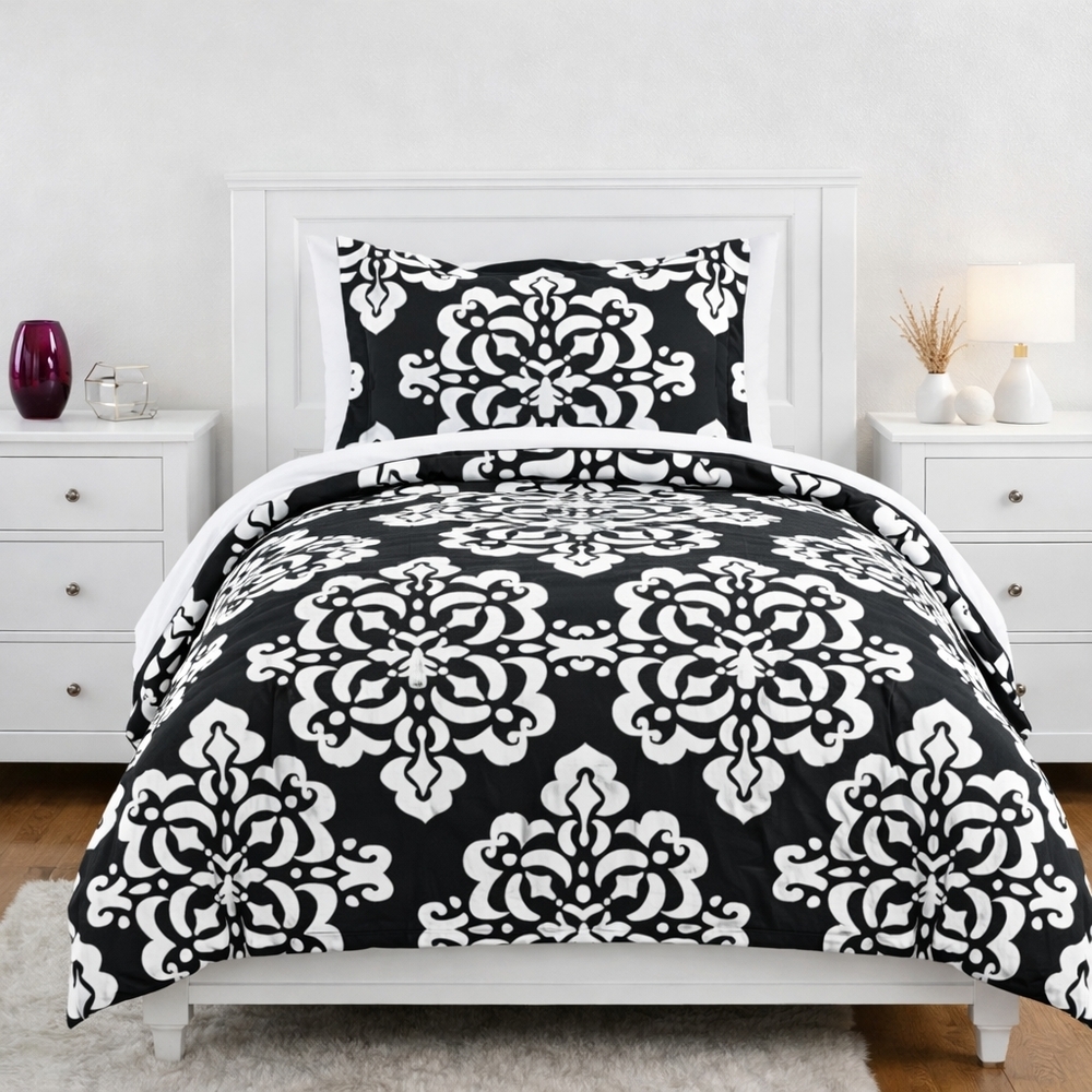 Pottery Barn Teen Ikat Medallion Duvet Cover Twin NWT 100% Cotton Black White